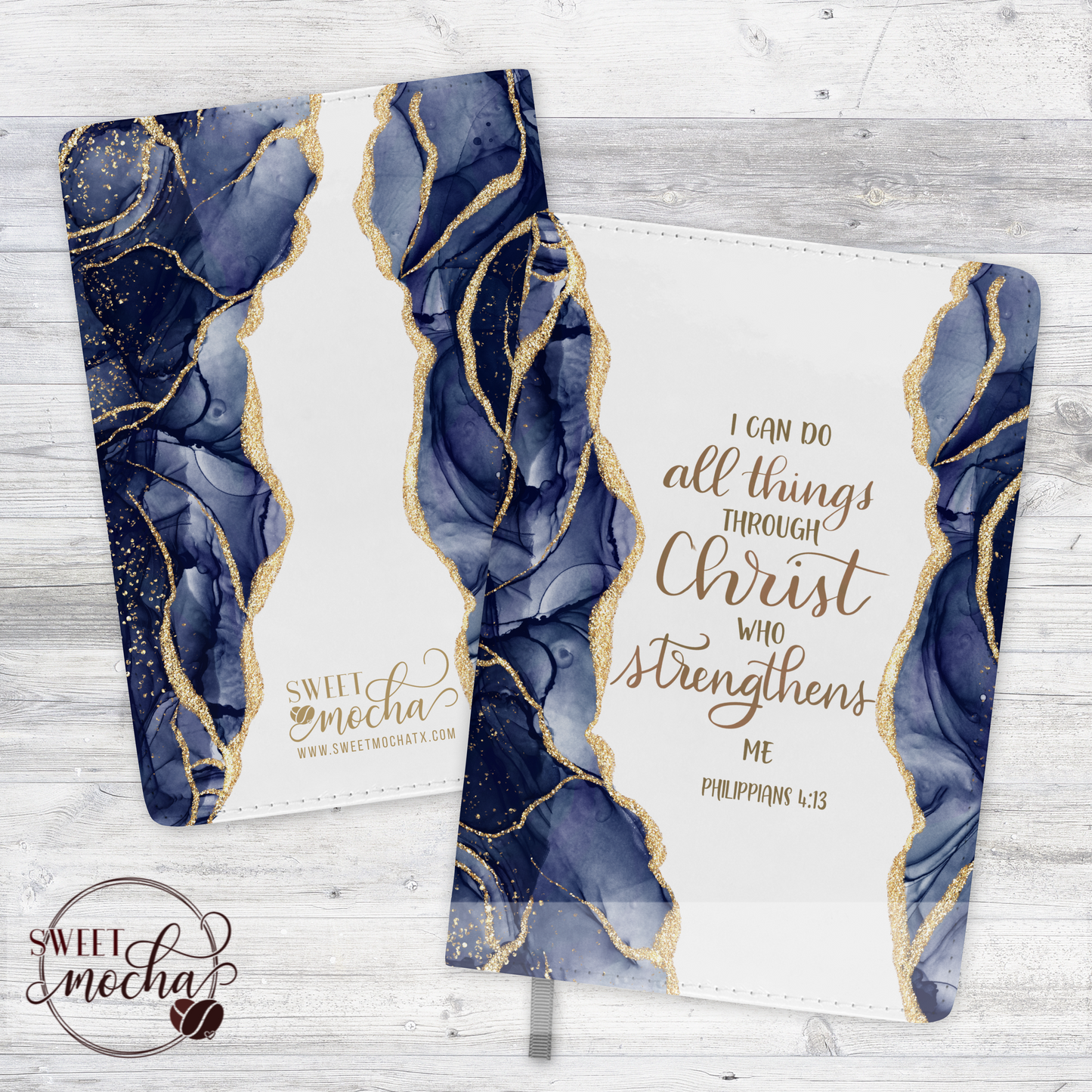 Bible Verse Blue Agate Journal Notebook