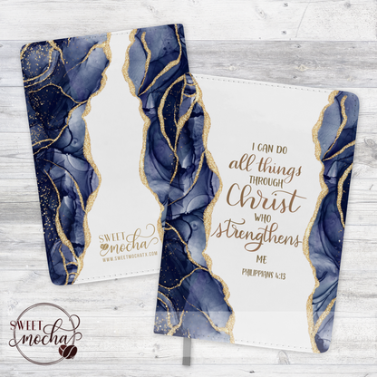 Bible Verse Blue Agate Journal Notebook