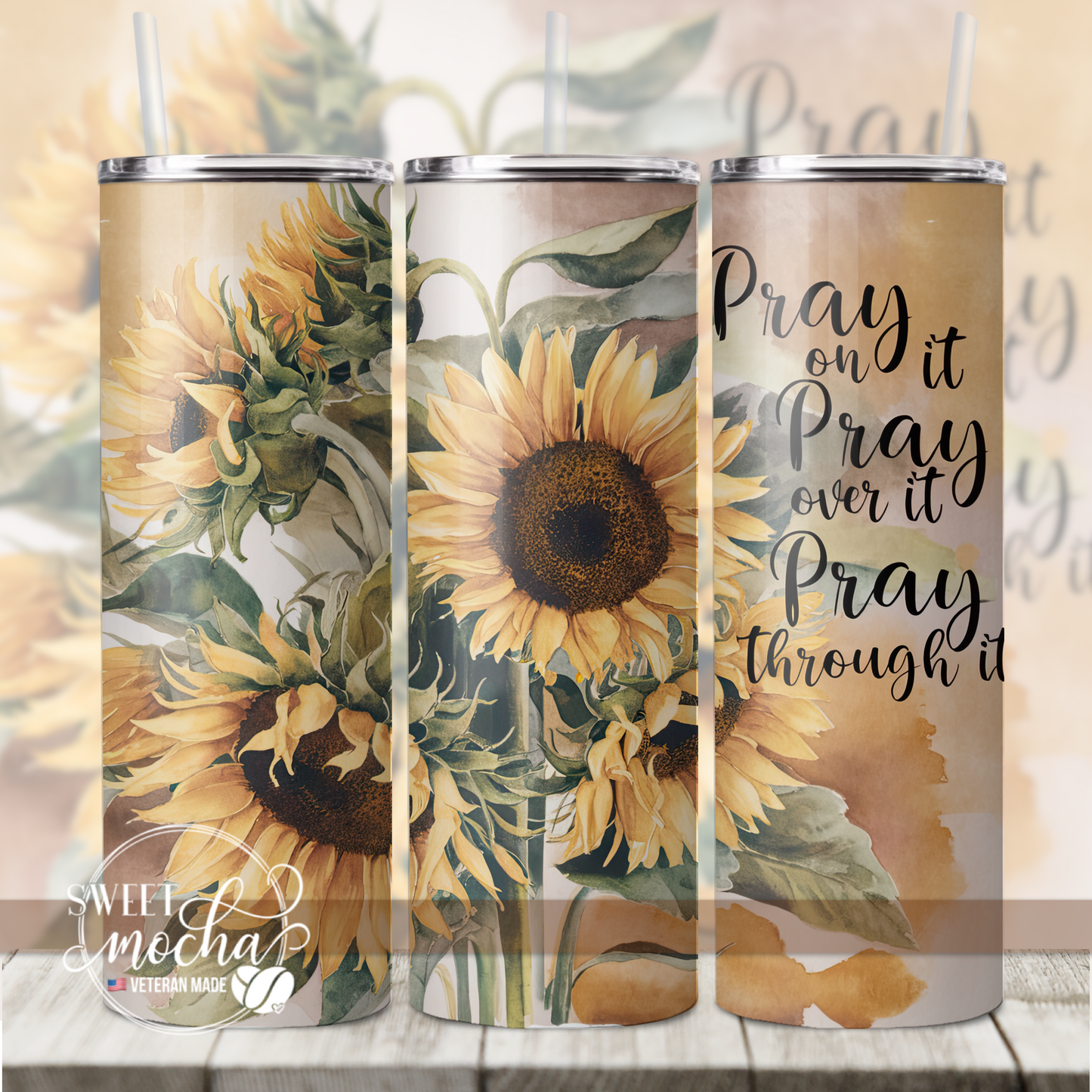 Pray Sunflowers Tumbler