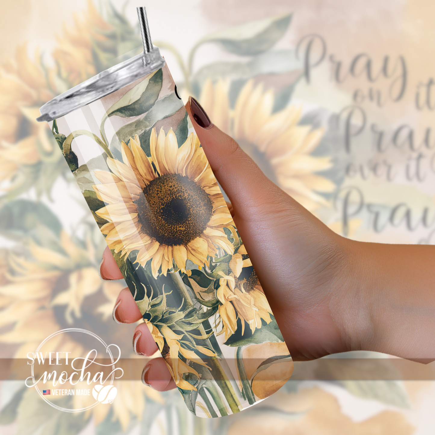 Pray Sunflowers Tumbler