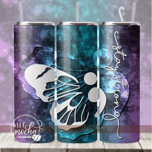 Semicolon Butterfly Tumbler