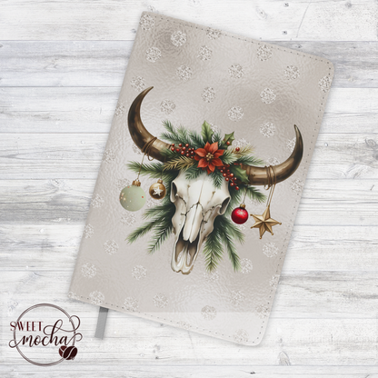 Christmas Cow Skull Journal Notebook