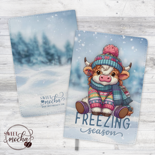 Freezing Season Highland Cow Journal Notebook