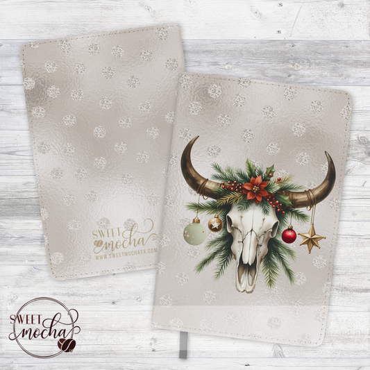 Christmas Cow Skull Journal Notebook