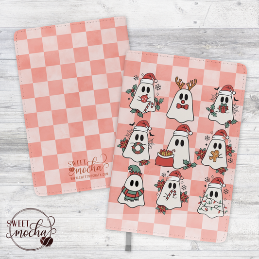 Christmas Ghost Red Checker Journal Notebook