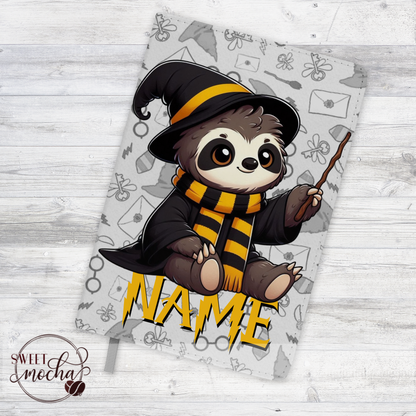 Hufflepuff Wizard Sloth Journal Notebook