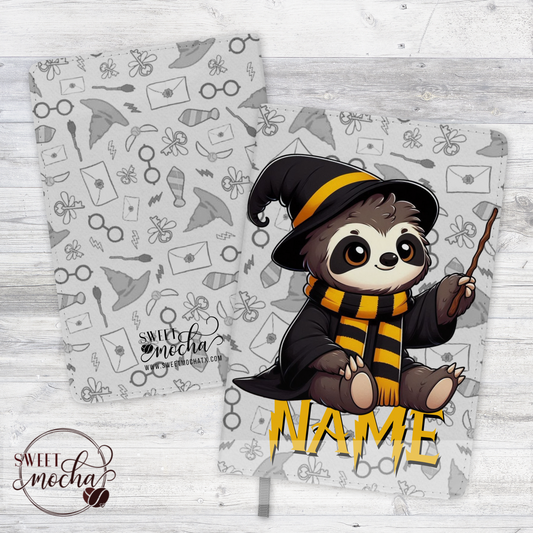 Hufflepuff Wizard Sloth Journal Notebook