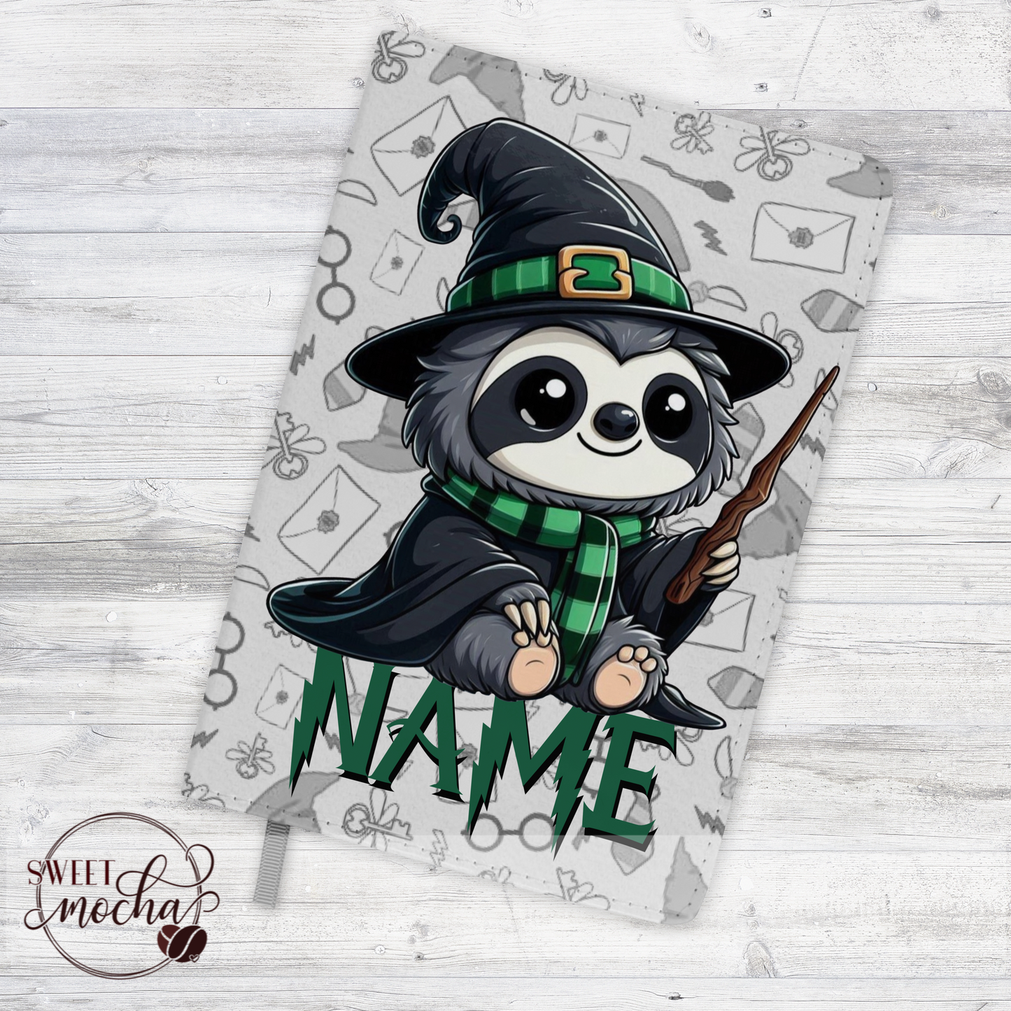 Slytherin Wizard Sloth Journal Notebook