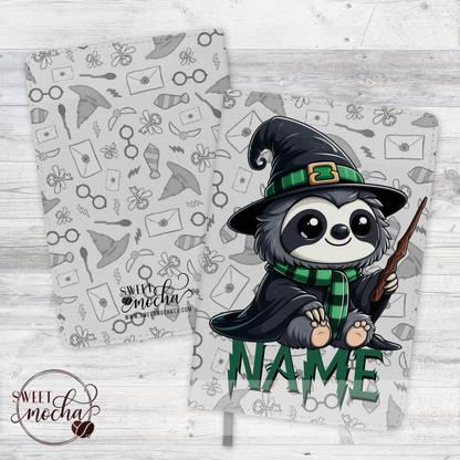 Slytherin Wizard Sloth Journal Notebook