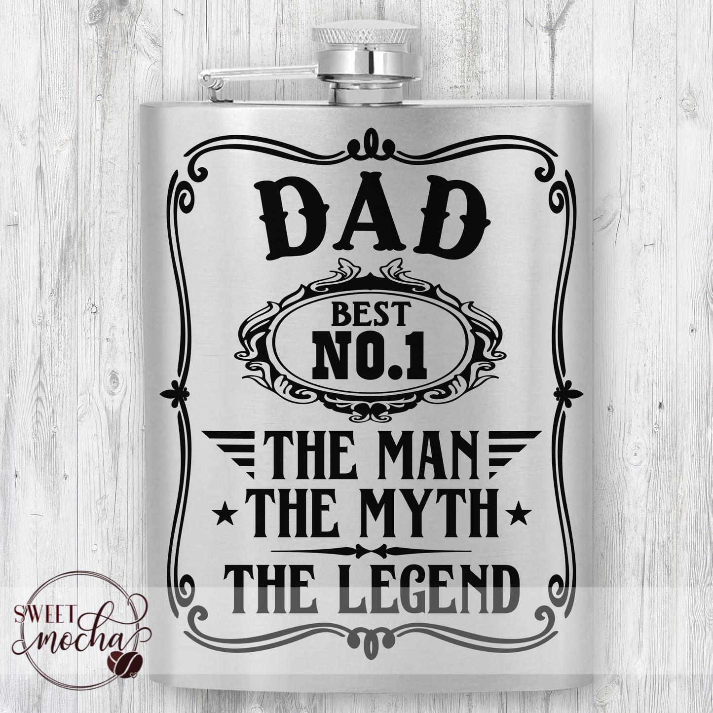 Dad No. 1 Stainless Flask Gift Set