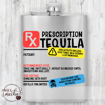 “Prescription Tequila” Stainless Flask Gift Set